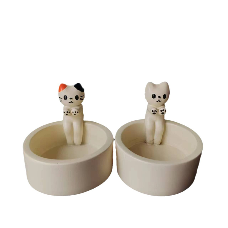 Sfeșnic transfrontalier nou creativ cu desene animate pisică design rășină artizanat decorare casă cadou