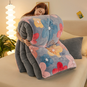 Naujo stiliaus šilta marginta žieminė antklodė, sustorinta dvipusė flanelinė snaigės rašto antklodė studentams, pavasario/rudens/žiemos stora antklodė, medvilninė antklodė