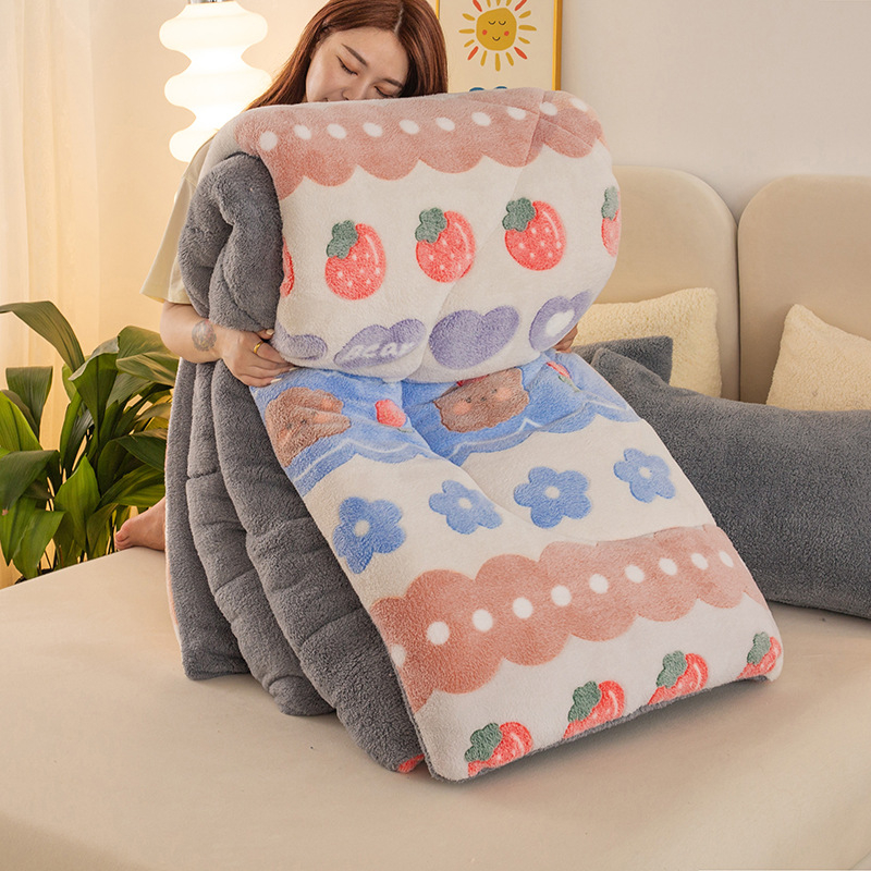 Naujo stiliaus šilta marginta žieminė antklodė, sustorinta dvipusė flanelinė snaigės rašto antklodė studentams, pavasario/rudens/žiemos stora antklodė, medvilninė antklodė