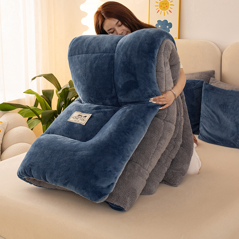 Naujo stiliaus šilta marginta žieminė antklodė, sustorinta dvipusė flanelinė snaigės rašto antklodė studentams, pavasario/rudens/žiemos stora antklodė, medvilninė antklodė