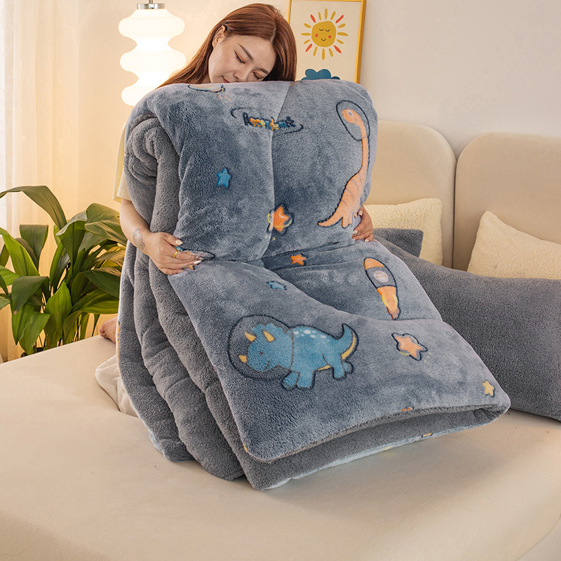 Naujo stiliaus šilta marginta žieminė antklodė, sustorinta dvipusė flanelinė snaigės rašto antklodė studentams, pavasario/rudens/žiemos stora antklodė, medvilninė antklodė