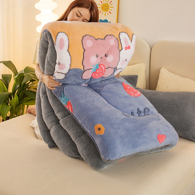 Naujo stiliaus šilta marginta žieminė antklodė, sustorinta dvipusė flanelinė snaigės rašto antklodė studentams, pavasario/rudens/žiemos stora antklodė, medvilninė antklodė