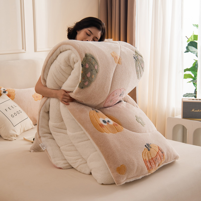 Naujo stiliaus šilta marginta žieminė antklodė, sustorinta dvipusė flanelinė snaigės rašto antklodė studentams, pavasario/rudens/žiemos stora antklodė, medvilninė antklodė