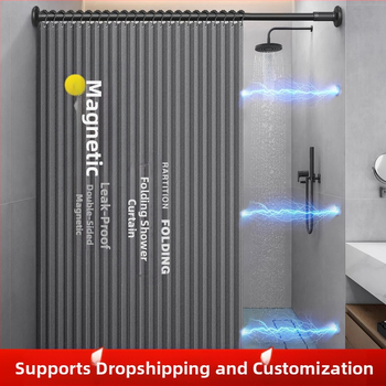 Dušikardin vannitoas, kokkupandav, nähtamatu, veekindel riie, kõrgekvaliteediline tualettruumi vahesein, dušši kuiv- ja märgeraldus