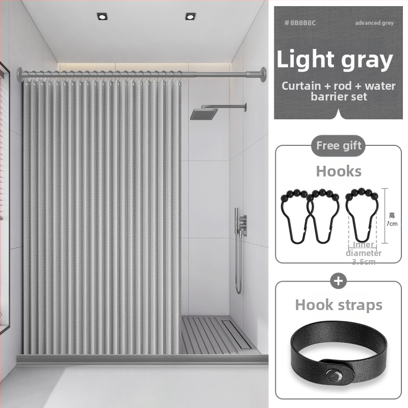 Dušikardin vannitoas, kokkupandav, nähtamatu, veekindel riie, kõrgekvaliteediline tualettruumi vahesein, dušši kuiv- ja märgeraldus