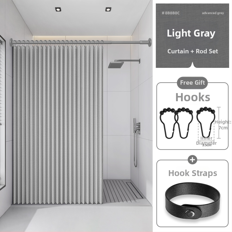 Dušikardin vannitoas, kokkupandav, nähtamatu, veekindel riie, kõrgekvaliteediline tualettruumi vahesein, dušši kuiv- ja märgeraldus