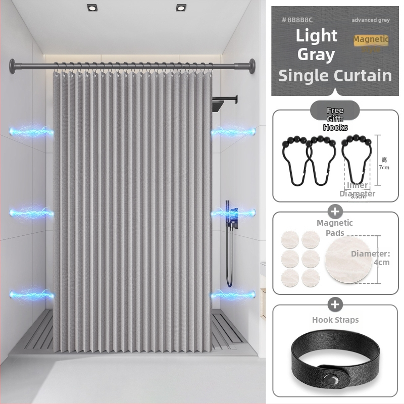 Dušikardin vannitoas, kokkupandav, nähtamatu, veekindel riie, kõrgekvaliteediline tualettruumi vahesein, dušši kuiv- ja märgeraldus