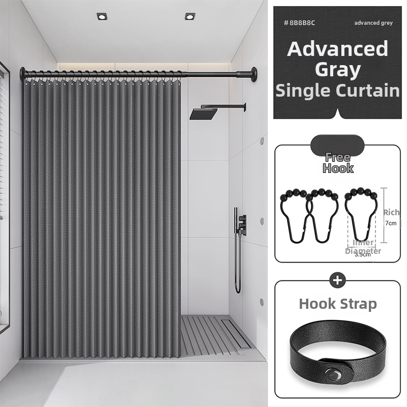 Dušikardin vannitoas, kokkupandav, nähtamatu, veekindel riie, kõrgekvaliteediline tualettruumi vahesein, dušši kuiv- ja märgeraldus