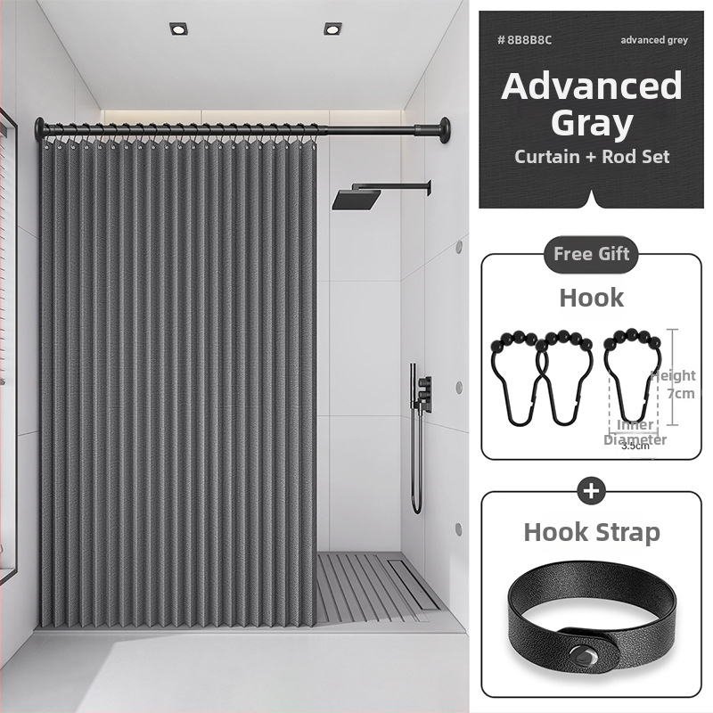 Dušikardin vannitoas, kokkupandav, nähtamatu, veekindel riie, kõrgekvaliteediline tualettruumi vahesein, dušši kuiv- ja märgeraldus