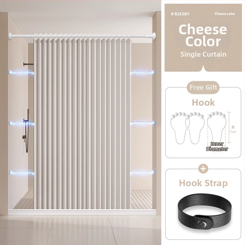 Dušikardin vannitoas, kokkupandav, nähtamatu, veekindel riie, kõrgekvaliteediline tualettruumi vahesein, dušši kuiv- ja märgeraldus