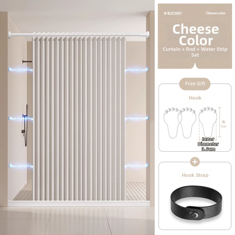 Dušikardin vannitoas, kokkupandav, nähtamatu, veekindel riie, kõrgekvaliteediline tualettruumi vahesein, dušši kuiv- ja märgeraldus