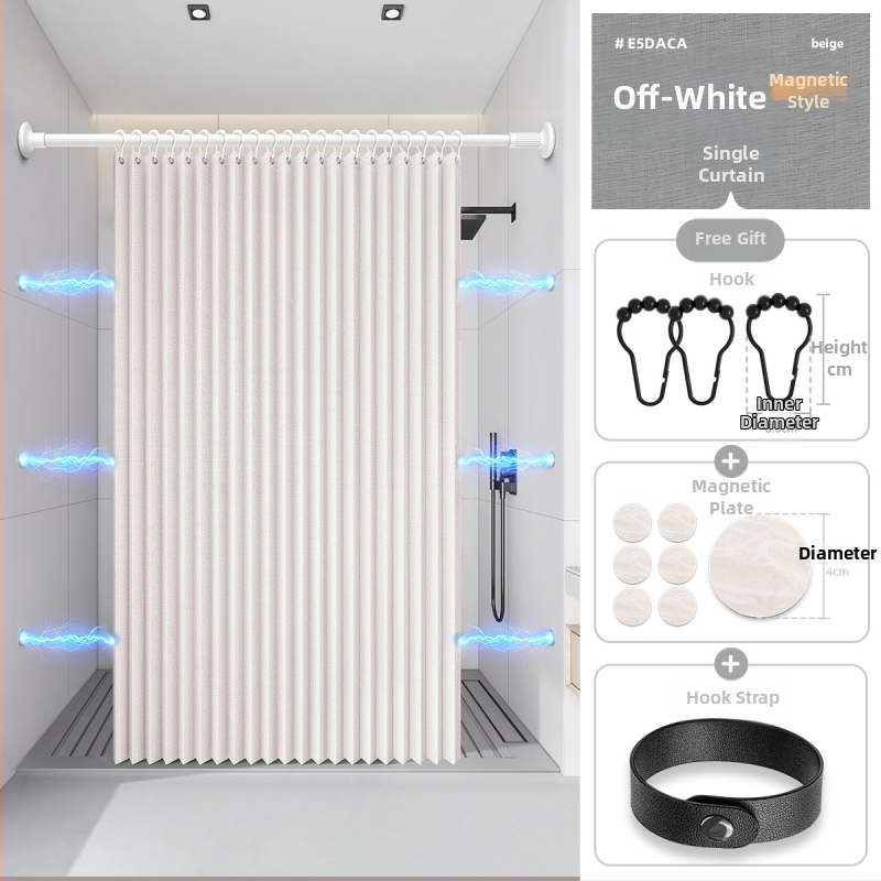Dušikardin vannitoas, kokkupandav, nähtamatu, veekindel riie, kõrgekvaliteediline tualettruumi vahesein, dušši kuiv- ja märgeraldus
