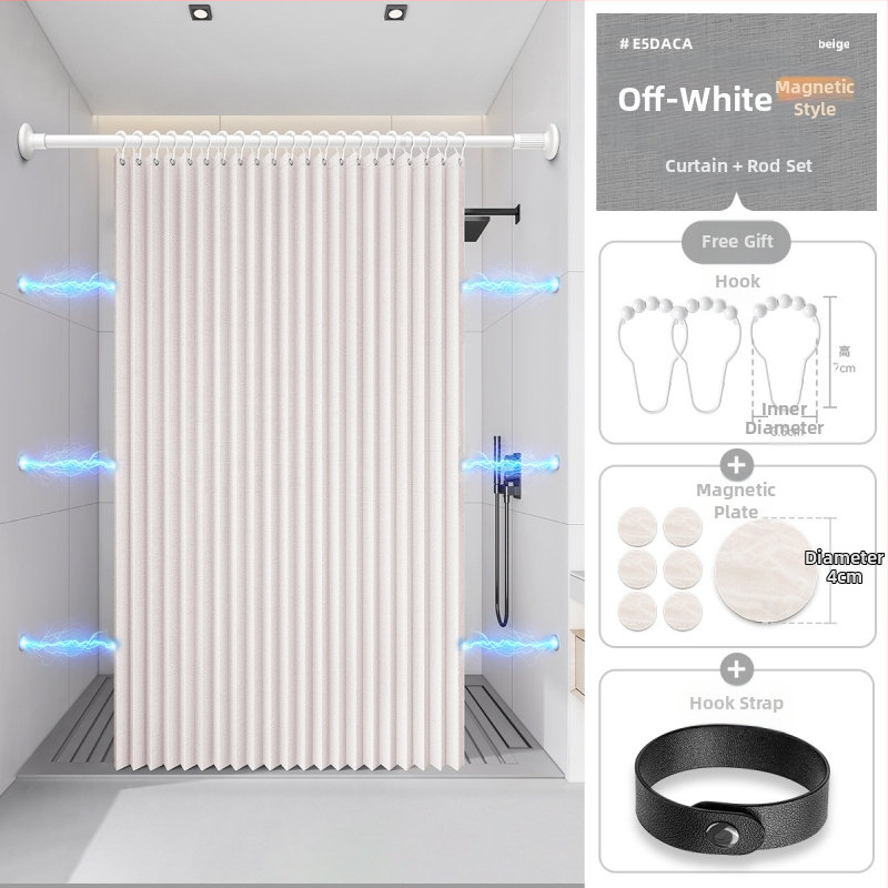 Dušikardin vannitoas, kokkupandav, nähtamatu, veekindel riie, kõrgekvaliteediline tualettruumi vahesein, dušši kuiv- ja märgeraldus