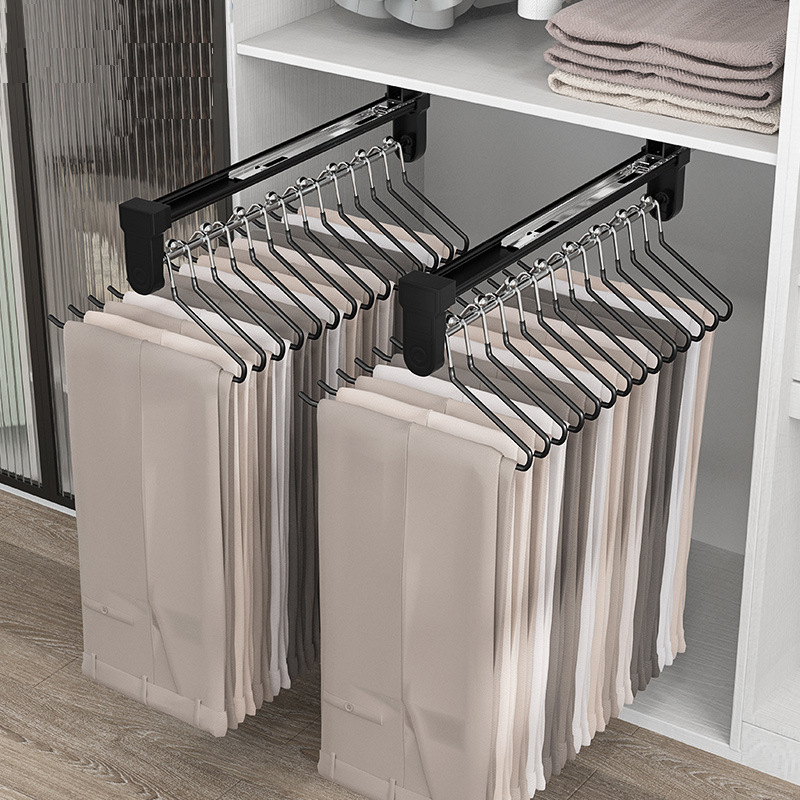 Suport pentru pantaloni, dulap, suport retractabil multifuncțional pentru pantaloni, glisieră extensibilă pentru uz casnic, artefact de depozitare pentru garderobă