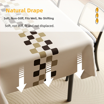 Söögilaua laudlina, veekindel ja õlikindel ühekordne lauamatt, ristkülikukujuline PVC laudlina, kerge, luksuslik, tipptasemel teelaua laudlina