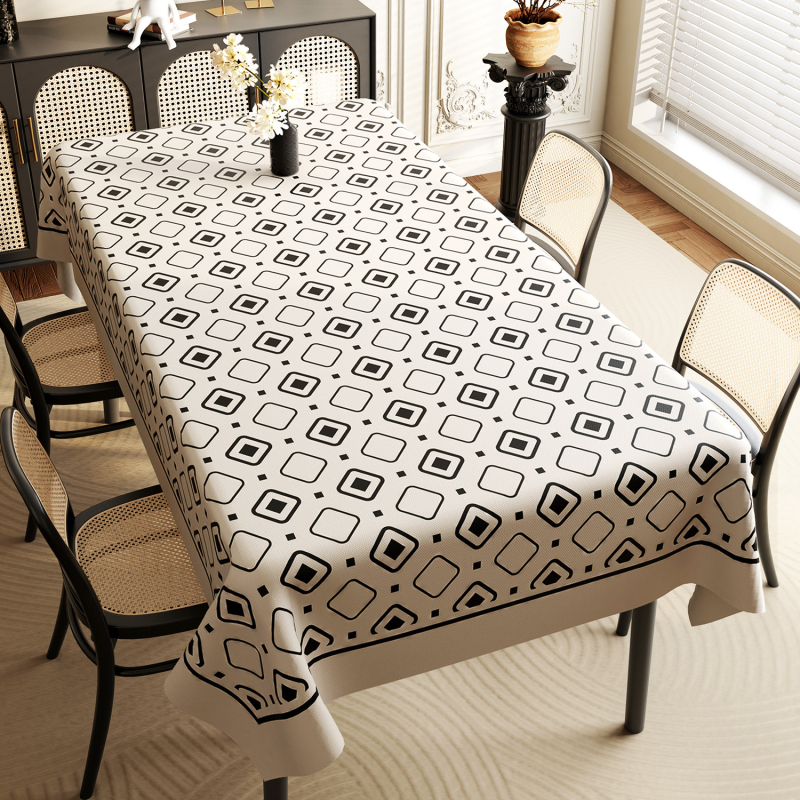 Söögilaua laudlina, veekindel ja õlikindel ühekordne lauamatt, ristkülikukujuline PVC laudlina, kerge, luksuslik, tipptasemel teelaua laudlina