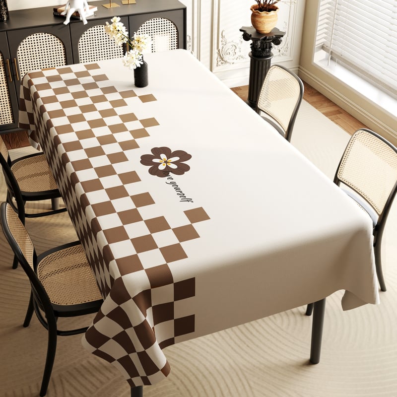 Söögilaua laudlina, veekindel ja õlikindel ühekordne lauamatt, ristkülikukujuline PVC laudlina, kerge, luksuslik, tipptasemel teelaua laudlina