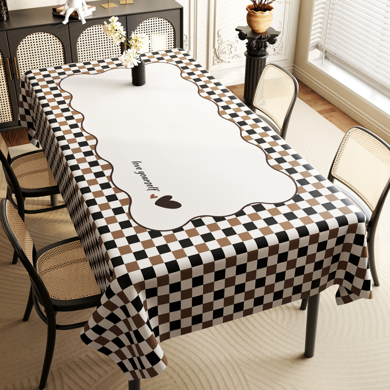 Söögilaua laudlina, veekindel ja õlikindel ühekordne lauamatt, ristkülikukujuline PVC laudlina, kerge, luksuslik, tipptasemel teelaua laudlina