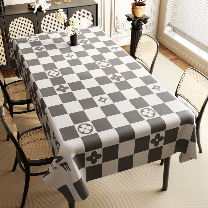 Söögilaua laudlina, veekindel ja õlikindel ühekordne lauamatt, ristkülikukujuline PVC laudlina, kerge, luksuslik, tipptasemel teelaua laudlina