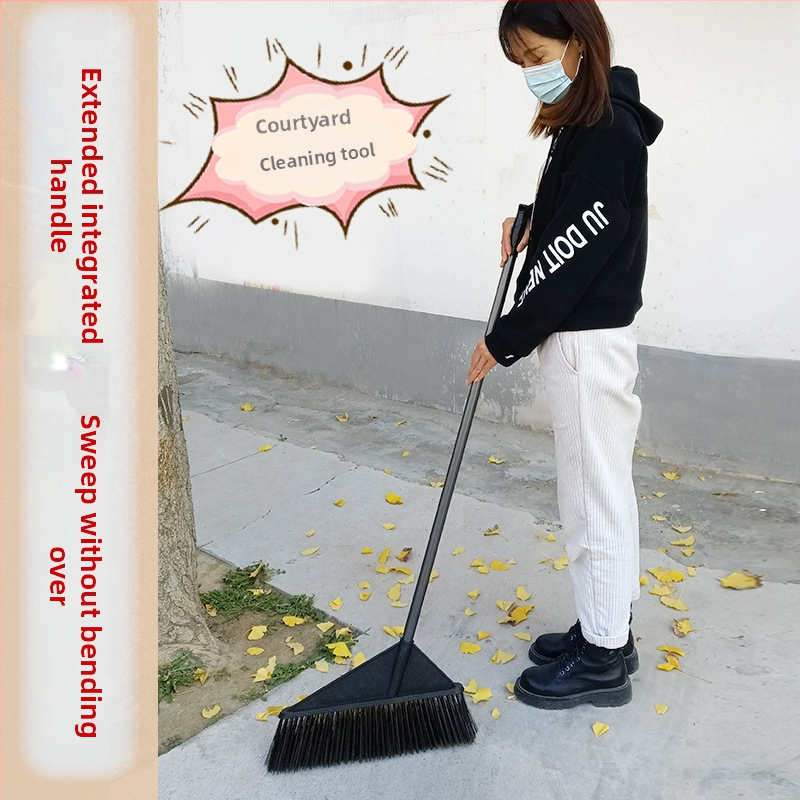 Голяма метла на едро с единична метла селски двор домакинска метла за почистване на санитария работник с голяма четина