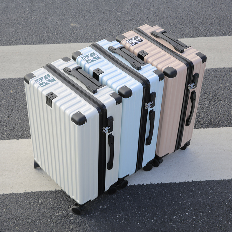 Pagasikohver, punane, 20-tolline, käru, universaalne ratastega, 24-tolline, meeste ja naiste, tudengite paroolikastiga nahkkott