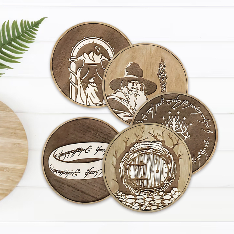 Трансгранична подложка за чаша за кафе в ретро стил, дървена, серия кафе, декоративна подложка за хранене