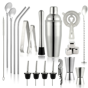 „CrossBorder“ maišytuvas, 23 dalių nerūdijančio plieno kokteilių maišytuvo įrankių rinkinys, barmeno įrankių rinkinys