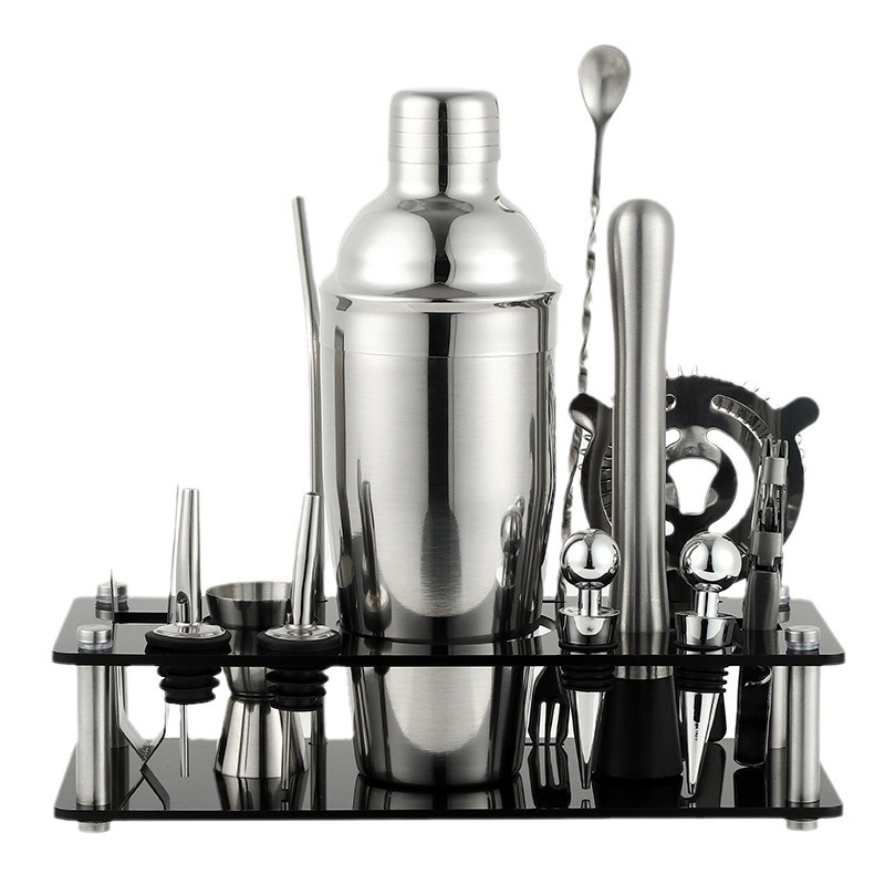 „CrossBorder“ maišytuvas, 23 dalių nerūdijančio plieno kokteilių maišytuvo įrankių rinkinys, barmeno įrankių rinkinys
