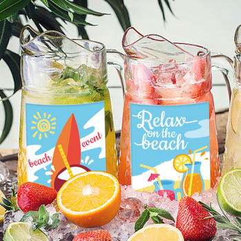 Декоративен стикер за бутилка вино за хавайско парти през граница