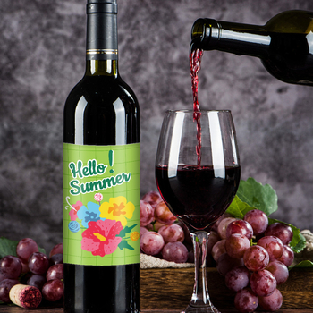 Декоративен стикер за бутилка вино за хавайско парти през граница