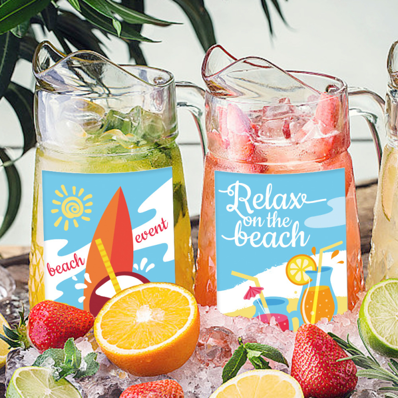 Декоративен стикер за бутилка вино за хавайско парти през граница