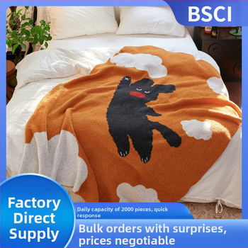 Naujas „Flying Dog“ A klasės megztas pusapvalis aksominis apklotas, pietų pertraukos užtiesalas, laisvalaikio apklotas, minkštas su „Bellyfin“