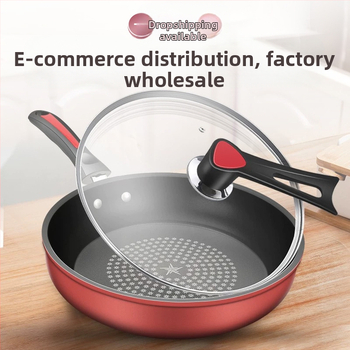 Nauja krištolinė deimantinė keptuvė su nepridegančia danga, virtuvės keptuvė su nepridegančia danga, indukcinė viryklė, dujinė viryklė, universali keptuvė