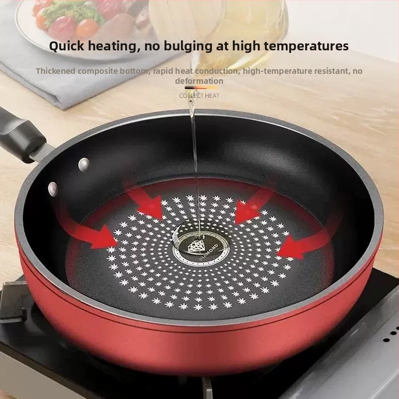 Нов кристален диамантен тиган с незалепващо покритие, кухненски тиган, уок, незалепващ тиган, индукционна печка, газова печка, универсален тиган