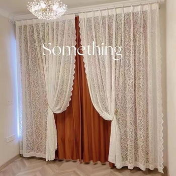 Prabangios karoliukų nėrinių marlės prancūziškos namų tekstilės užuolaidos, užuolaidos miegamajam, storinančioms svetainę, viešbutis, didmeninė prekyba, prieinama kaina