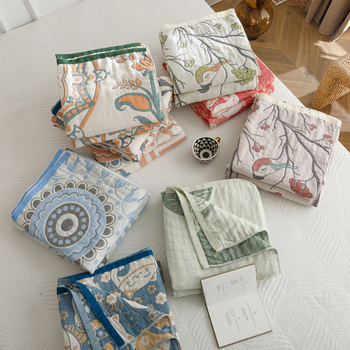 Uus pestud puuvillane neljakihiline marlirätikutekk suvine tekk tekk uinak konditsioneeri tekk vabaajatekk diivanikate riie