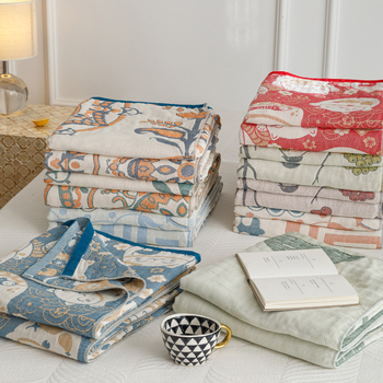 Uus pestud puuvillane neljakihiline marlirätikutekk suvine tekk tekk uinak konditsioneeri tekk vabaajatekk diivanikate riie