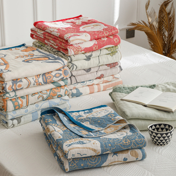 Uus pestud puuvillane neljakihiline marlirätikutekk suvine tekk tekk uinak konditsioneeri tekk vabaajatekk diivanikate riie