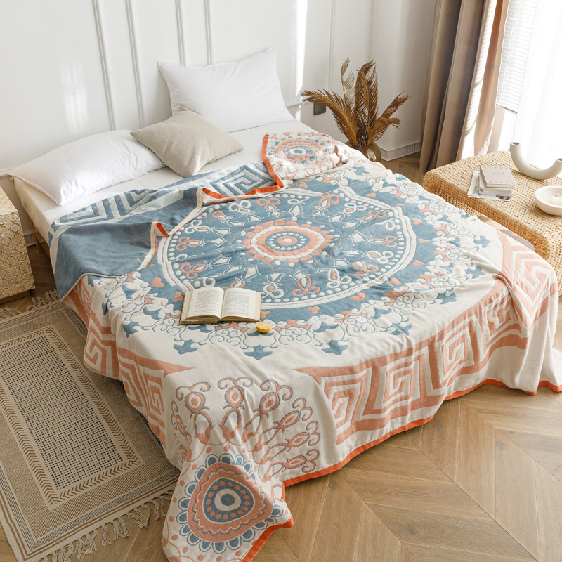 Uus pestud puuvillane neljakihiline marlirätikutekk suvine tekk tekk uinak konditsioneeri tekk vabaajatekk diivanikate riie