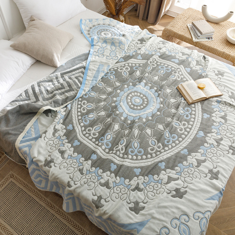 Uus pestud puuvillane neljakihiline marlirätikutekk suvine tekk tekk uinak konditsioneeri tekk vabaajatekk diivanikate riie