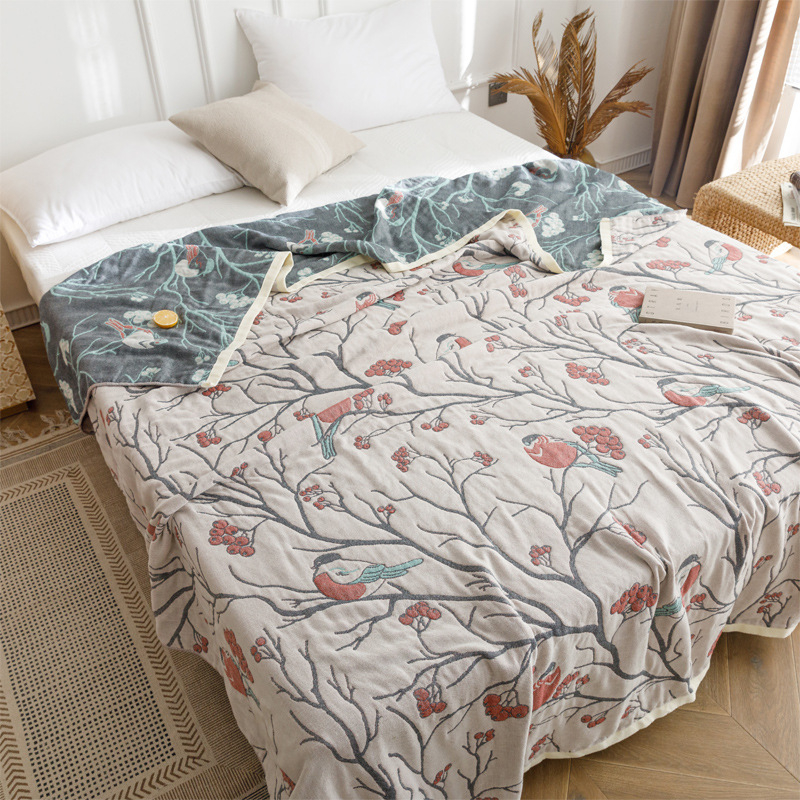 Uus pestud puuvillane neljakihiline marlirätikutekk suvine tekk tekk uinak konditsioneeri tekk vabaajatekk diivanikate riie