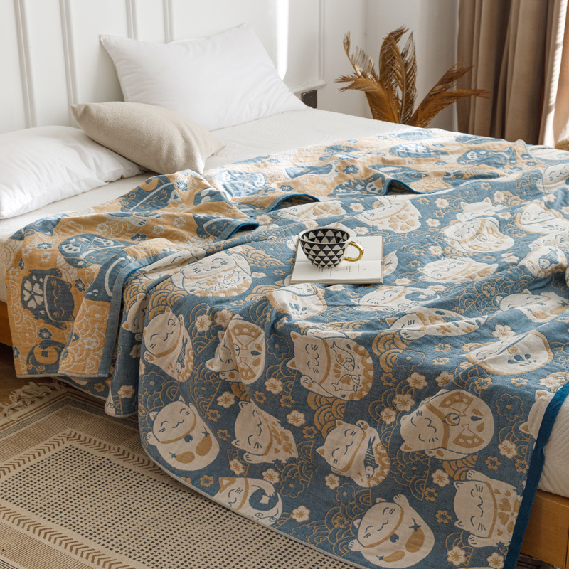 Uus pestud puuvillane neljakihiline marlirätikutekk suvine tekk tekk uinak konditsioneeri tekk vabaajatekk diivanikate riie