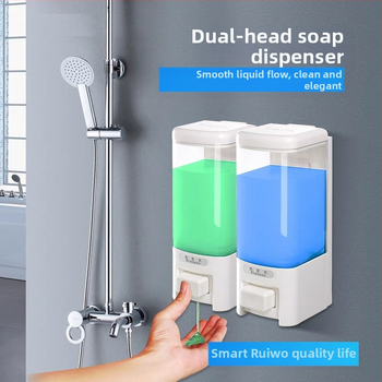 „Ruiwo“ rankų dezinfekavimo dėžutės viešbučio pakuotė, prie sienos tvirtinamas viešbutis, prie sienos tvirtinamas vonios losjonas, dvigalvis buteliukas, muilo dozatorius, presuojamas butelis