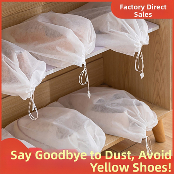 Kingakott lausriidest hoiukott pingutusnööriga kingakott väikesed valged kingad kollasusevastane tolmukate kuivatamise ja kuivatamise kingakottide tootja laos