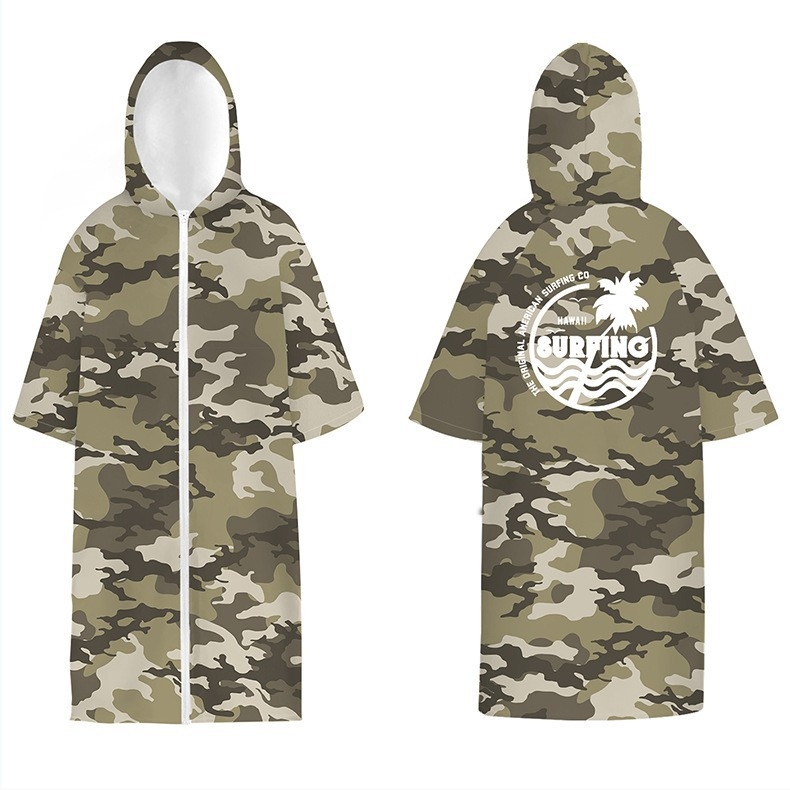 2025 Трансграничен бързосъхнещ халат с цип, кърпа за плуване, преносима палто за преобличане, наметало с качулка, носещо кърпа за плажна баня