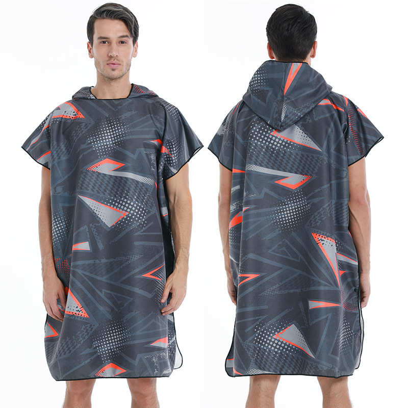 2025 Трансграничен бързосъхнещ халат с цип, кърпа за плуване, преносима палто за преобличане, наметало с качулка, носещо кърпа за плажна баня