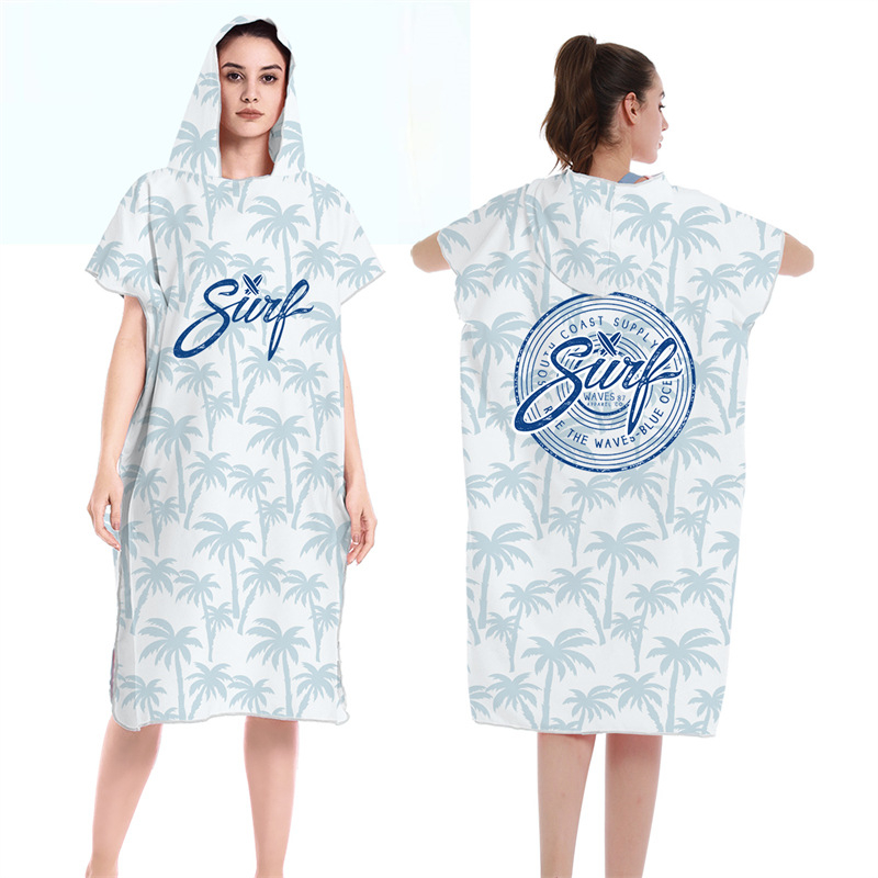 2025 Трансграничен бързосъхнещ халат с цип, кърпа за плуване, преносима палто за преобличане, наметало с качулка, носещо кърпа за плажна баня
