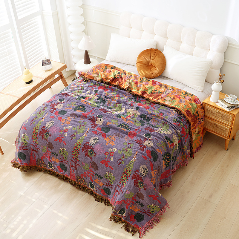 Tarpvalstybinis grynos medvilnės marlės rankšluostis, dvipusis sofos rankšluostis, vasarinis plonas antklodės užtiesalas pietų pertraukai, vasarinis vėsus antklodės užtiesalas