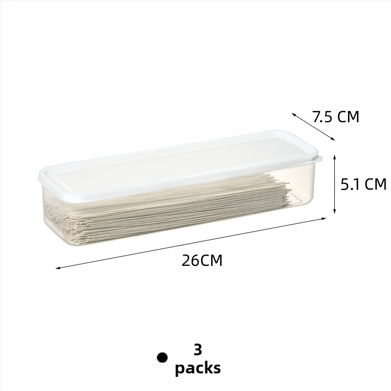 Skalūnų, imbiero, česnako, laiškinių česnakų makaronų laikymo dėžutė Ilga kvadratinė makaronų konservavimo dėžutė Maistinė sandari plastikinė dėžutė