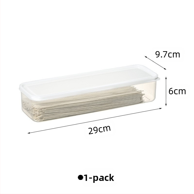 Skalūnų, imbiero, česnako, laiškinių česnakų makaronų laikymo dėžutė Ilga kvadratinė makaronų konservavimo dėžutė Maistinė sandari plastikinė dėžutė